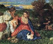 TIZIANO Vecellio Madonna with Rabbit Germany oil painting artist